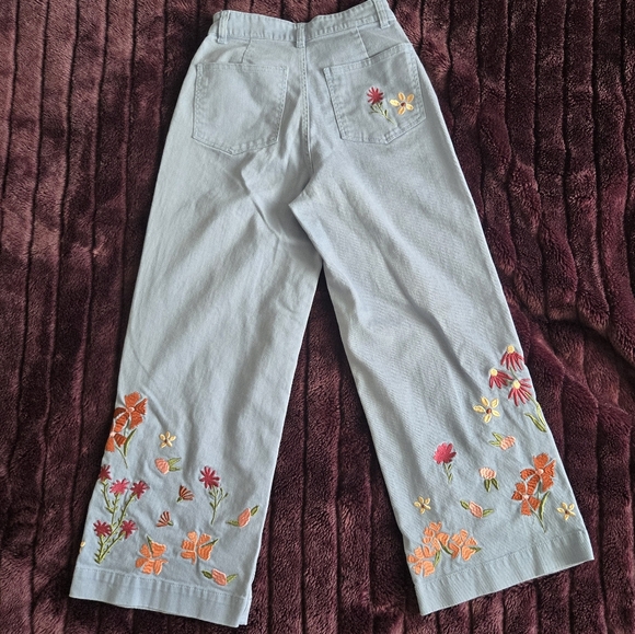 Princess Highway Embroidered Wide-Leg Jeans - Picture 2 of 5